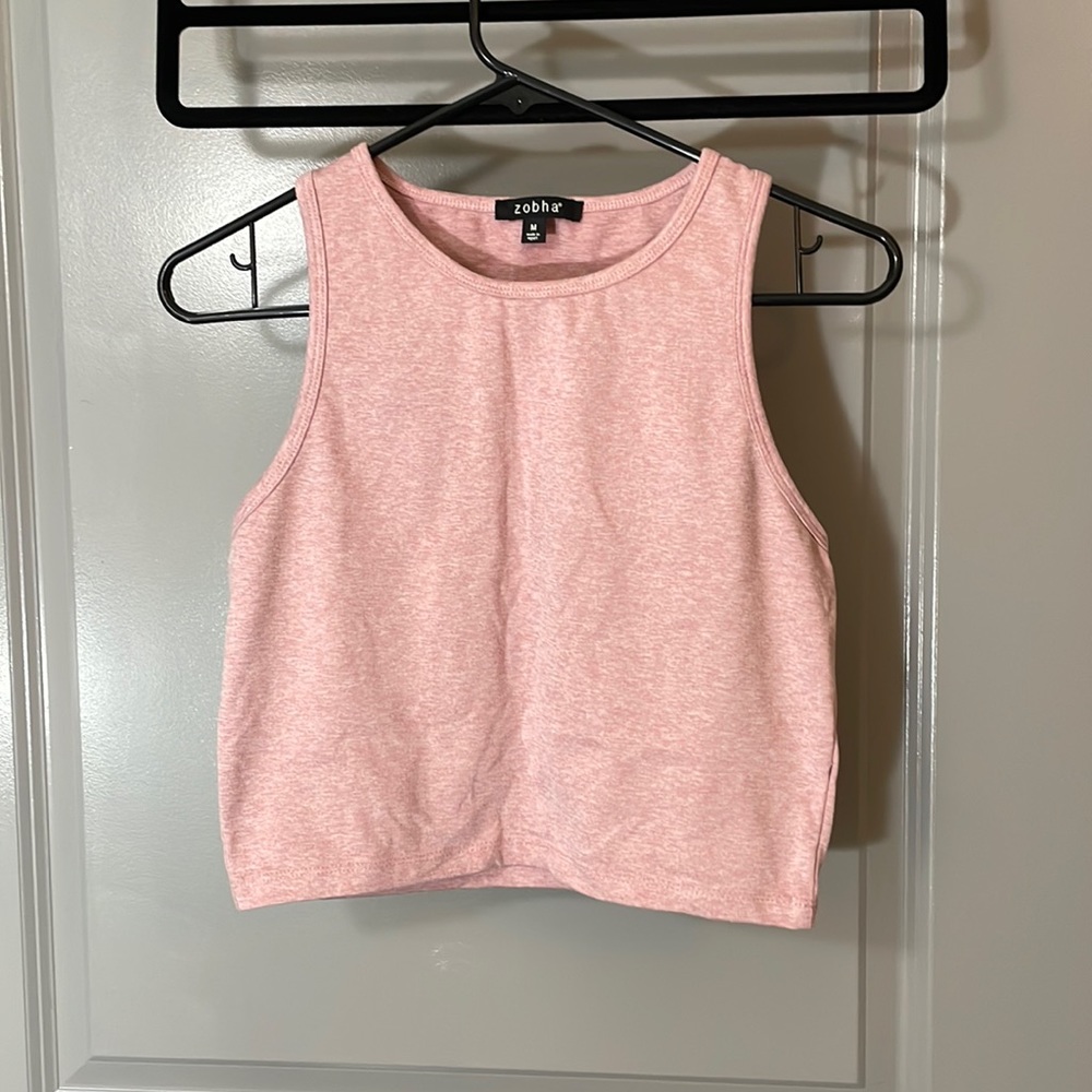 Pink heathered workout tank